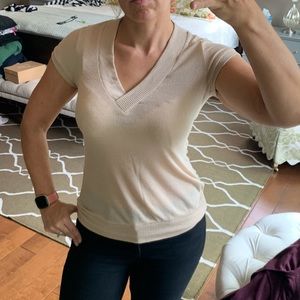 Short Sleeve Lightweight Camel Color Sweater